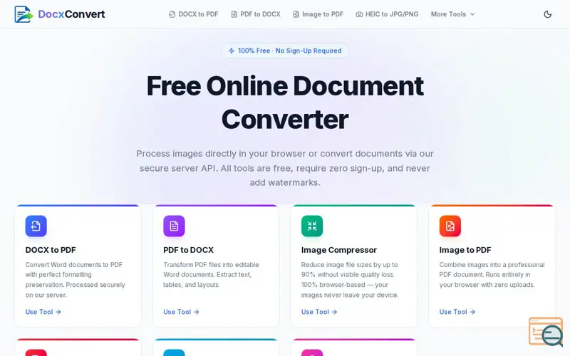 Screenshot of DocxConvert