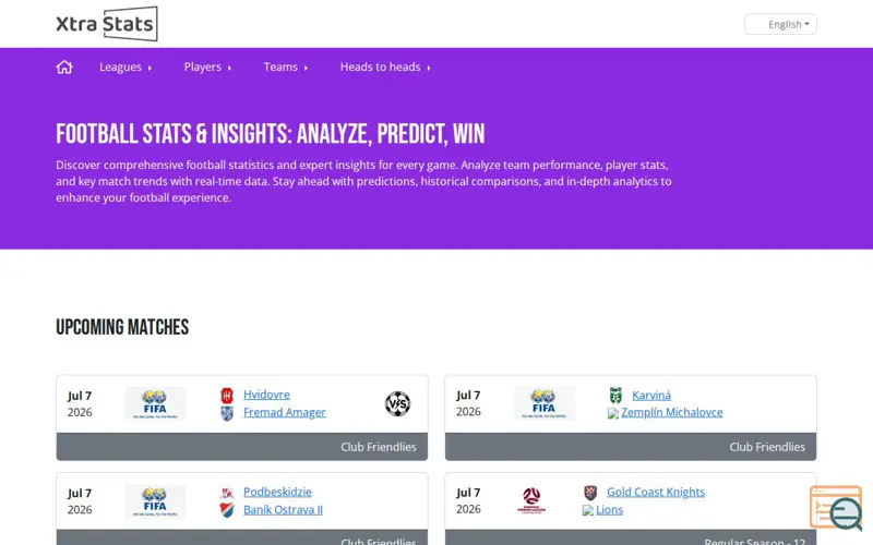 Screenshot of Xtra-stats.com