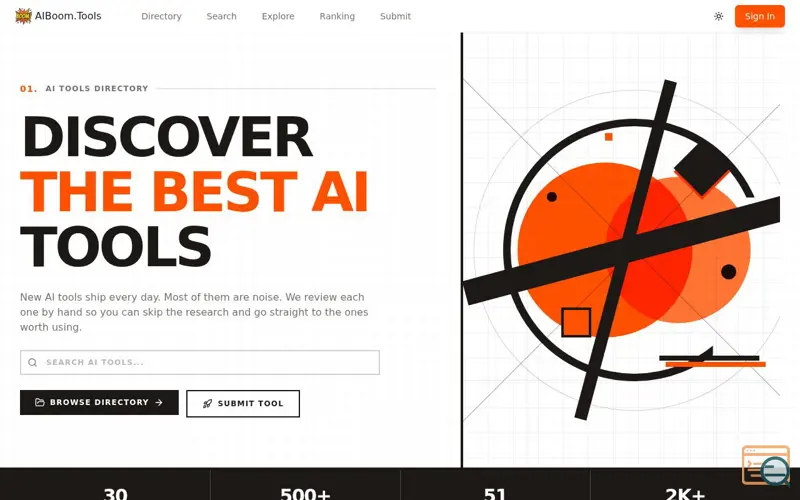Screenshot of AIBoom.Tools