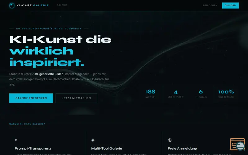 Screenshot of KI-Café Prompt-Galerie, a launch using SmolLaunch