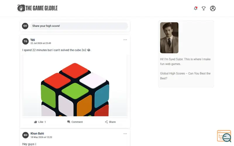 Screenshot of TheGameGloble - Leaderboard, a launch using Mailcheck