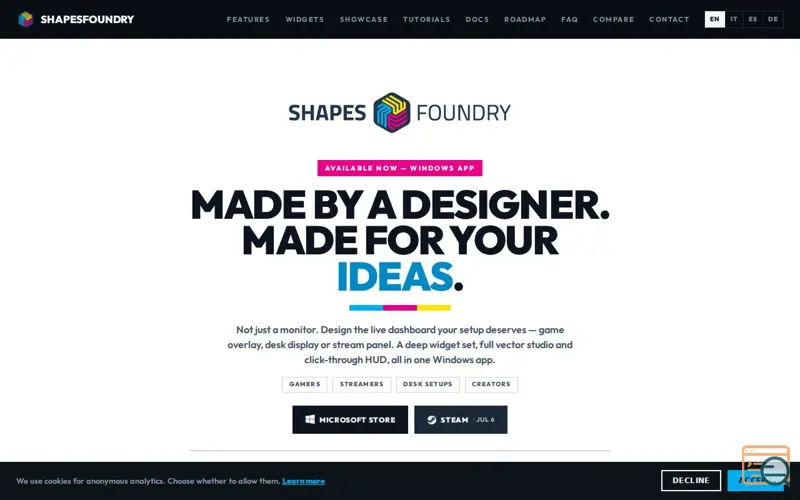 Screenshot of ShapesFoundry