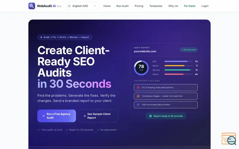 Screenshot of WebAudit AI