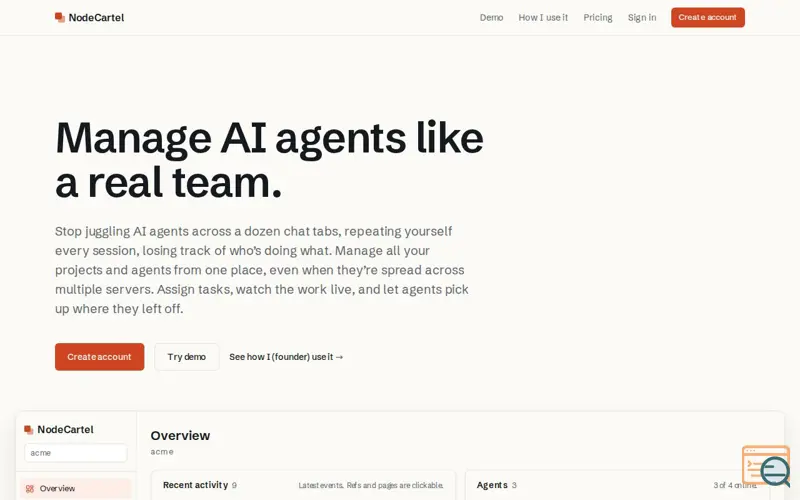 Screenshot of Nodecartel