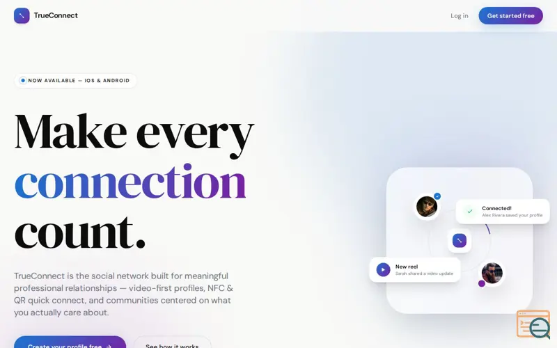 Screenshot of TrueConnect