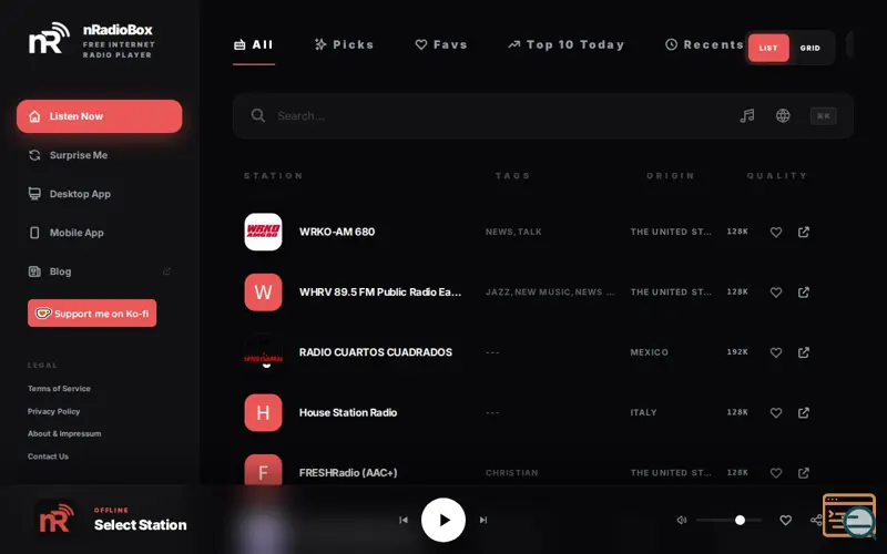 Screenshot of nRadioBox