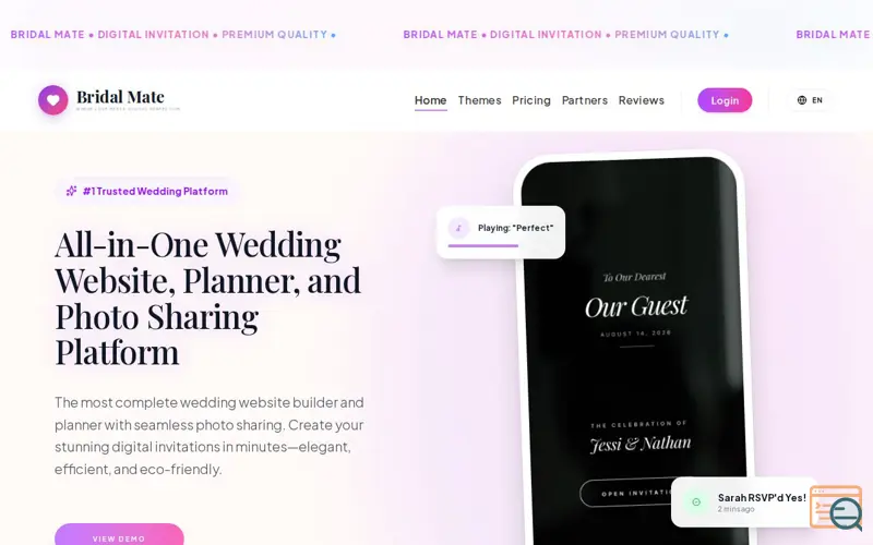 Screenshot of Bridal Mate