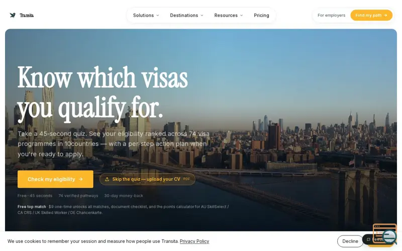 Screenshot of Transita