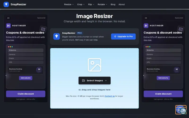 Screenshot of SnapResizer