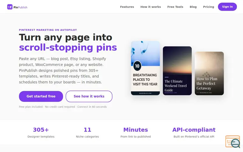 Screenshot of PinPublish
