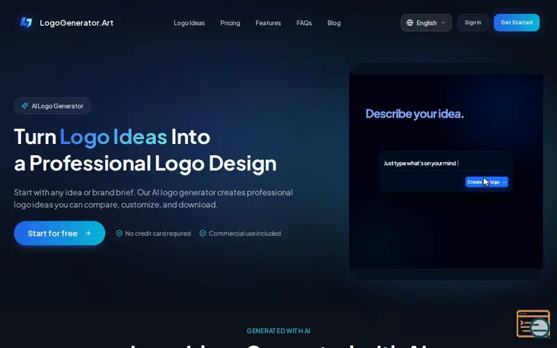 Screenshot of LogoGenerator.Art