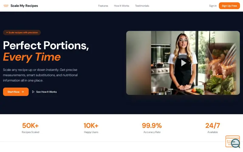 Screenshot of Scale My Recipes