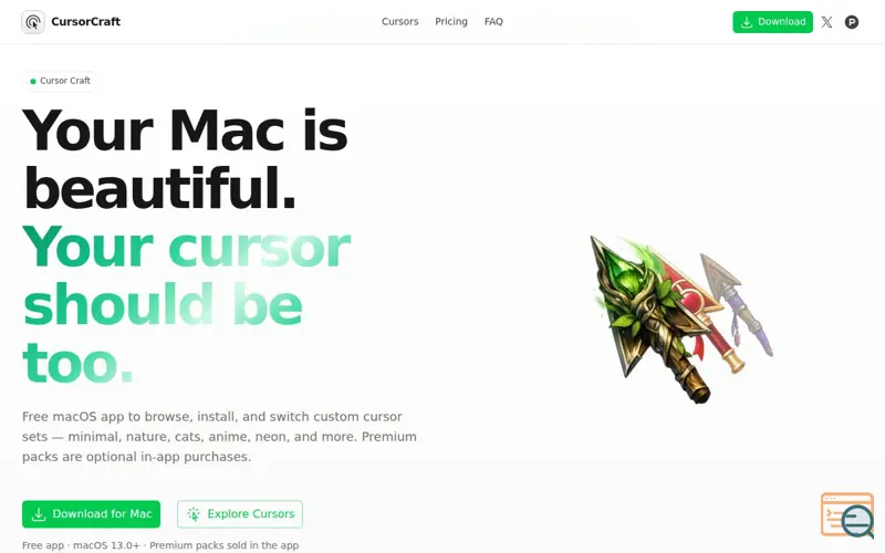 Screenshot of Cursor Craft
