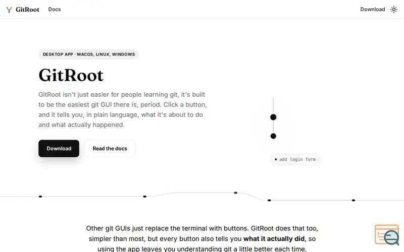 Screenshot of GitRoot