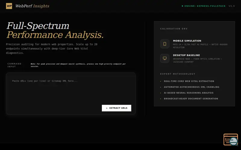 Screenshot of WebPerf Insights by Teckgeekz