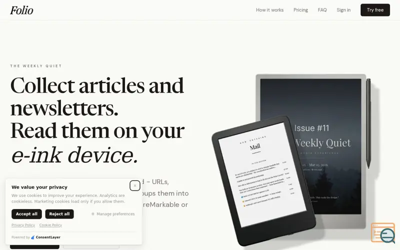 Screenshot of Folio