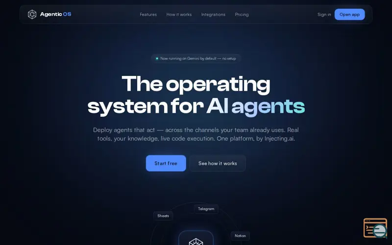 Screenshot of AOS - operating system for intelligence