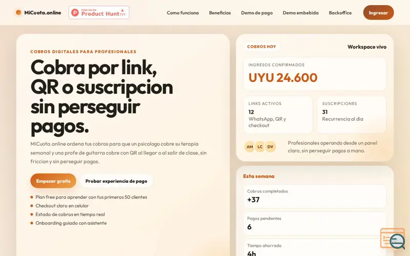 Screenshot of MiCuota.online