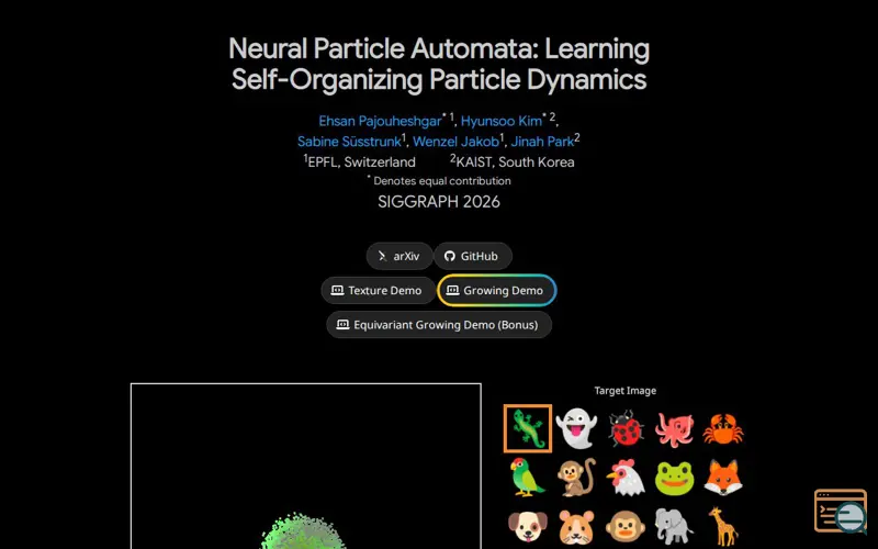 Screenshot of Neural Particle Automata