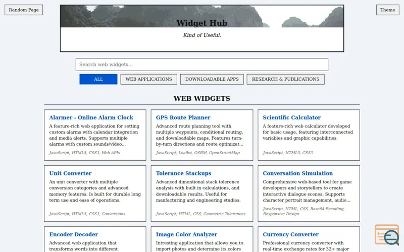Screenshot of Widget Hub