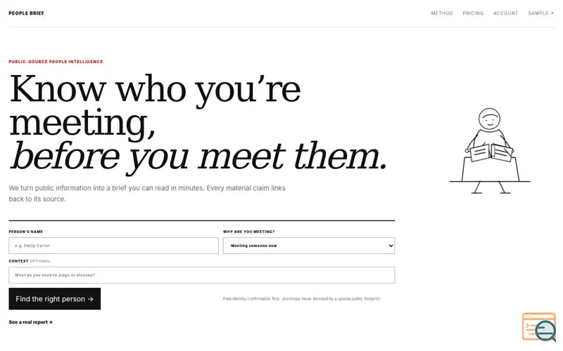 Screenshot of People Brief — Know who you’re meeting