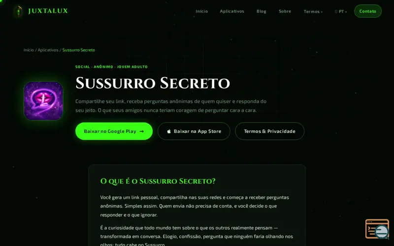 Screenshot of Sussurro Secreto