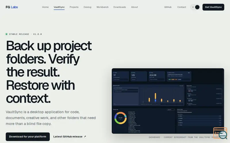 Screenshot of VaultSync