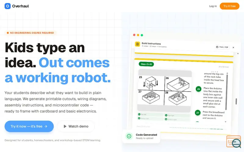 Screenshot of Overhaul, Build Robots from Ideas