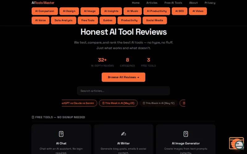 Screenshot of AI Tools Master 