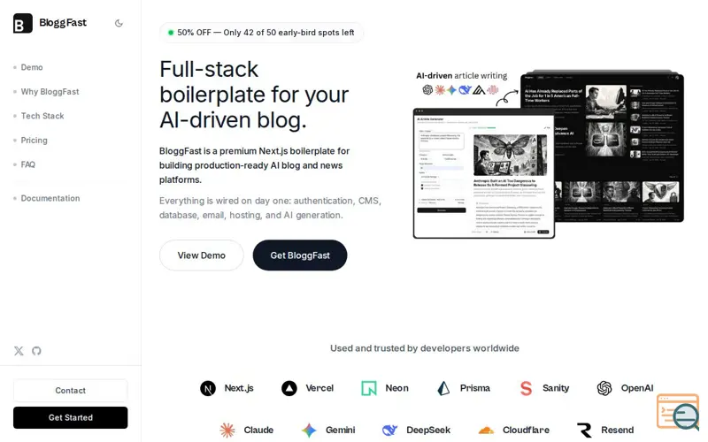 Screenshot of BloggFast