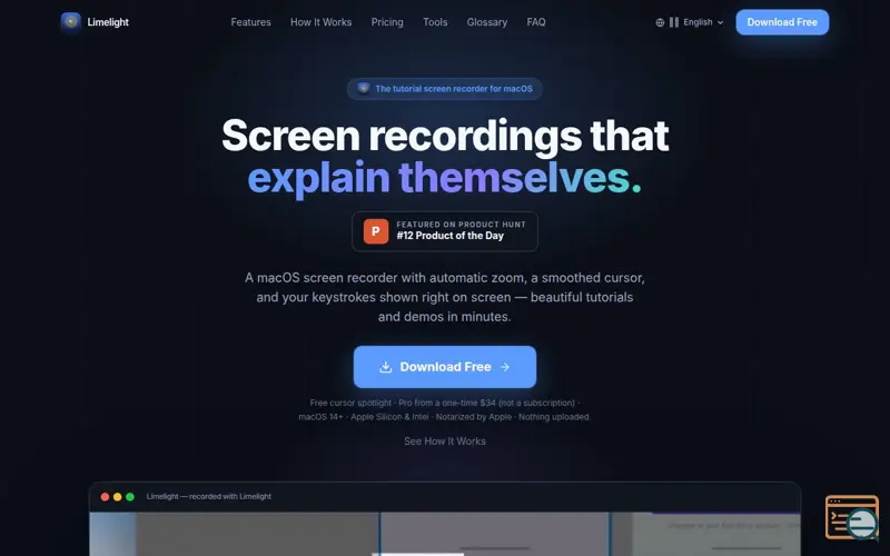 Screenshot of Limelight