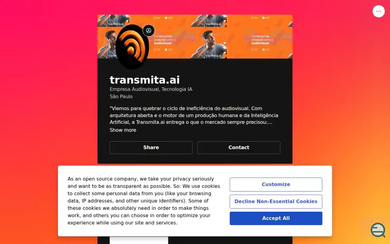 Screenshot of Transmita.ai