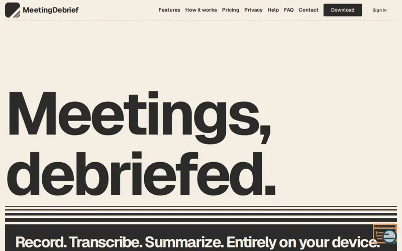 Screenshot of MeetingDebrief