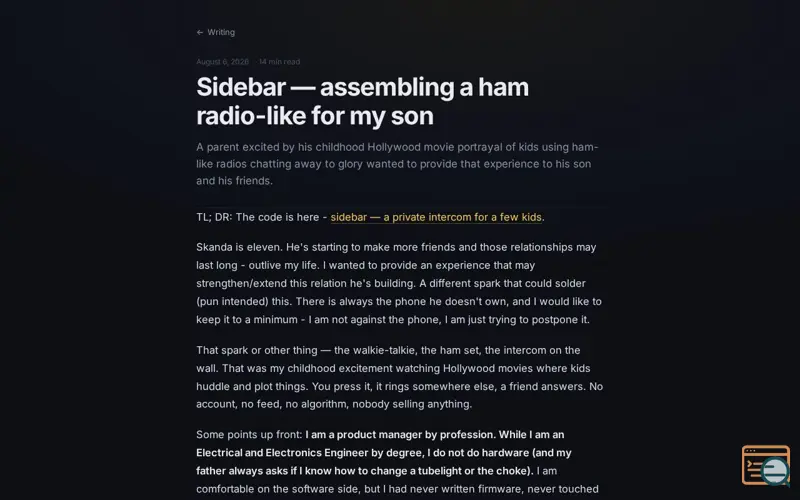 Screenshot of Sidebar