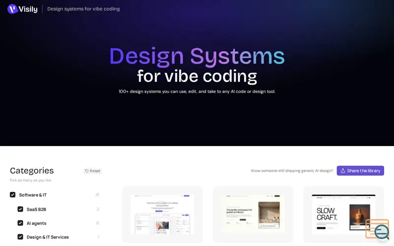 Screenshot of Design systems for vibe coding