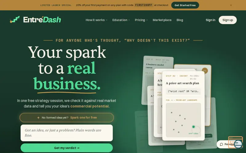 Screenshot of EntreDash