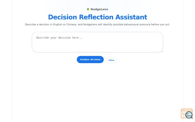 Screenshot of Nudge lens
