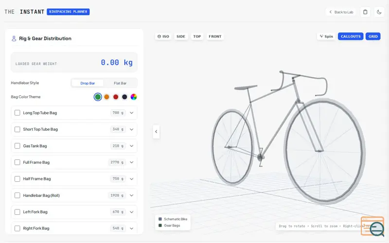 Screenshot of Bikepacking Planner
