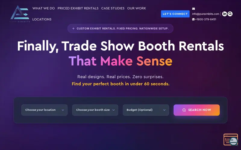 Screenshot of Pure Exhibits