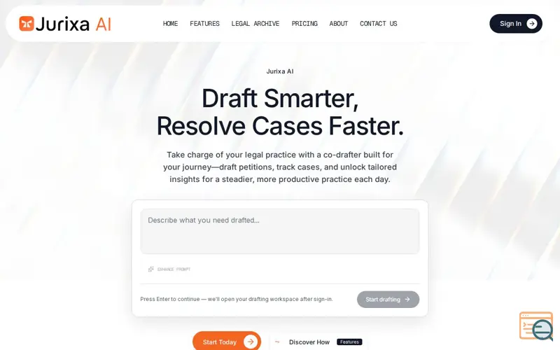 Screenshot of Jurixa AI