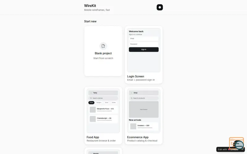 Screenshot of WireKit — Fast mobile wireframes