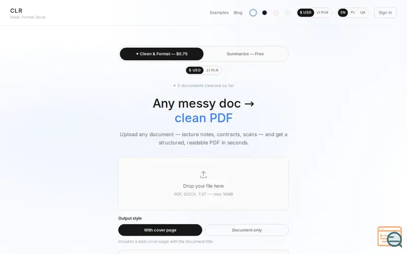 Screenshot of CLR