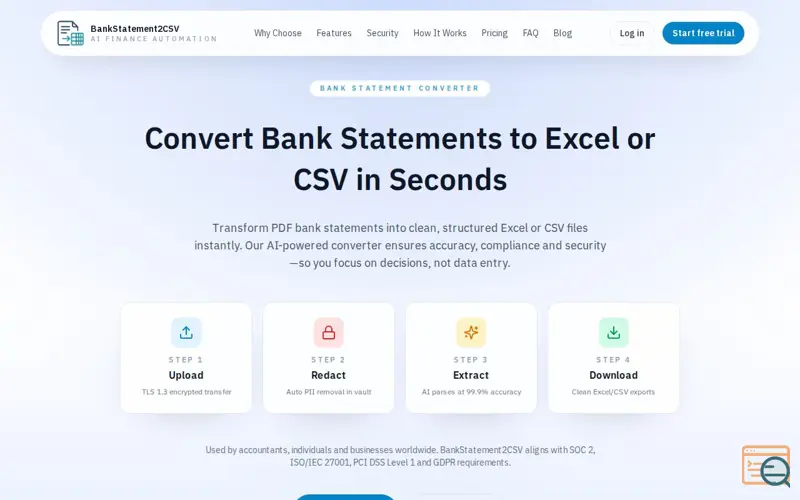 Screenshot of BankStatement2CSV