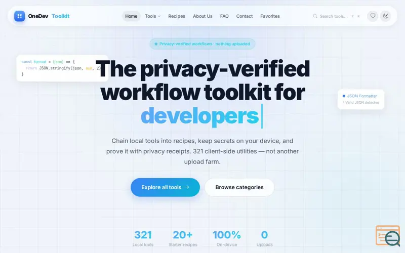Screenshot of OneDevToolkit