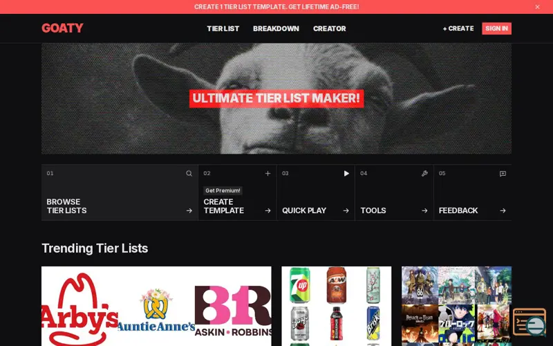 Screenshot of GOATY