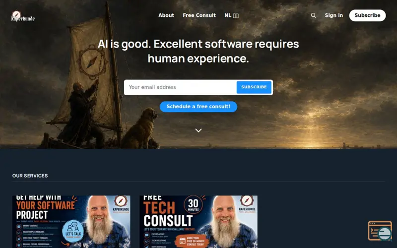 Screenshot of Kaperkunde, a launch using PhotoSwipe