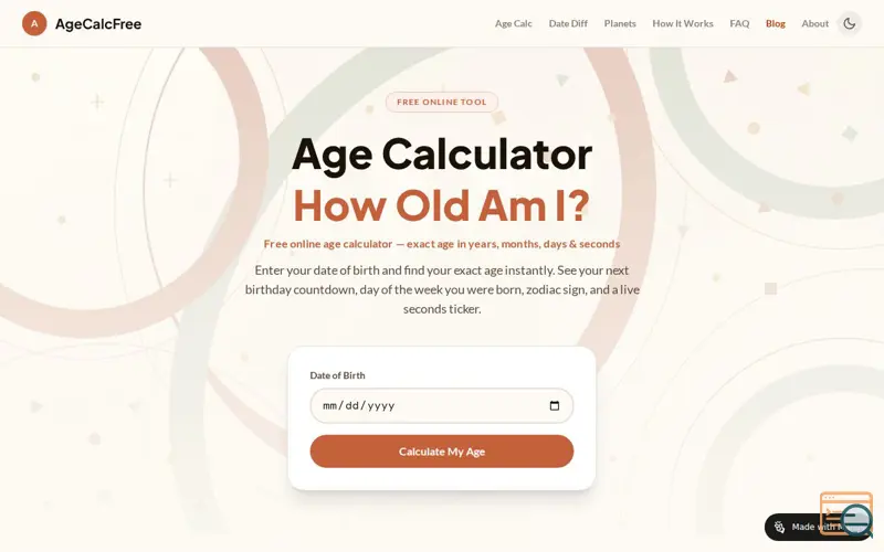 Screenshot of AgeCalcFree