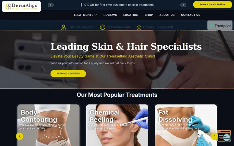 Screenshot of Dermalign Skin & Laser Clinic