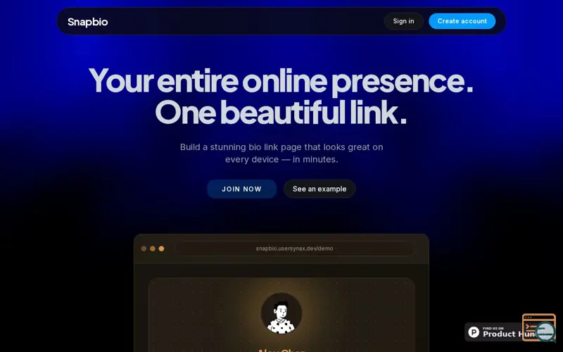 Screenshot of Snapbio
