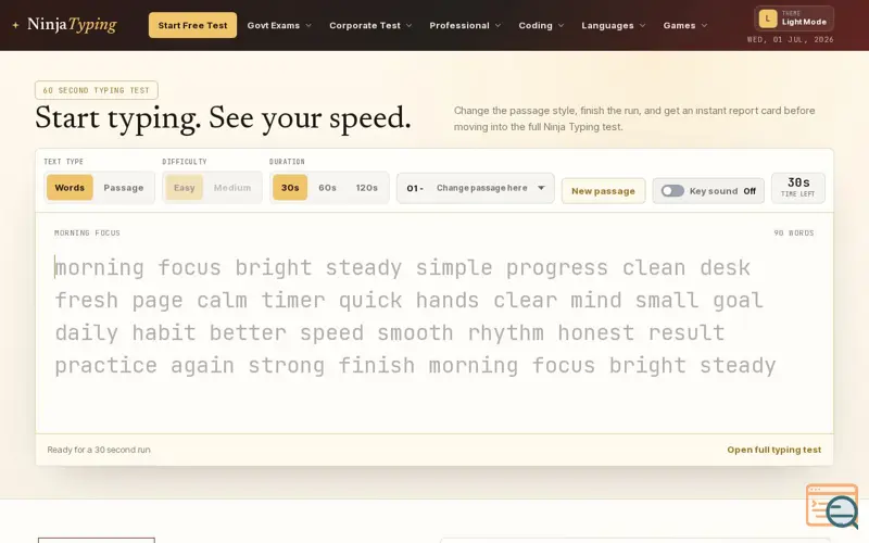 Screenshot of Ninja Typing